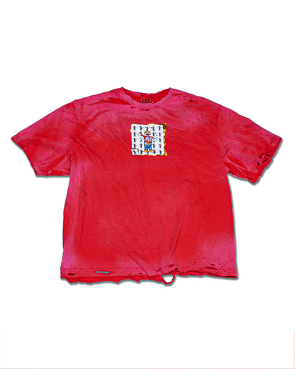 CLOWN TAB DISTRESSED T-SHIRT