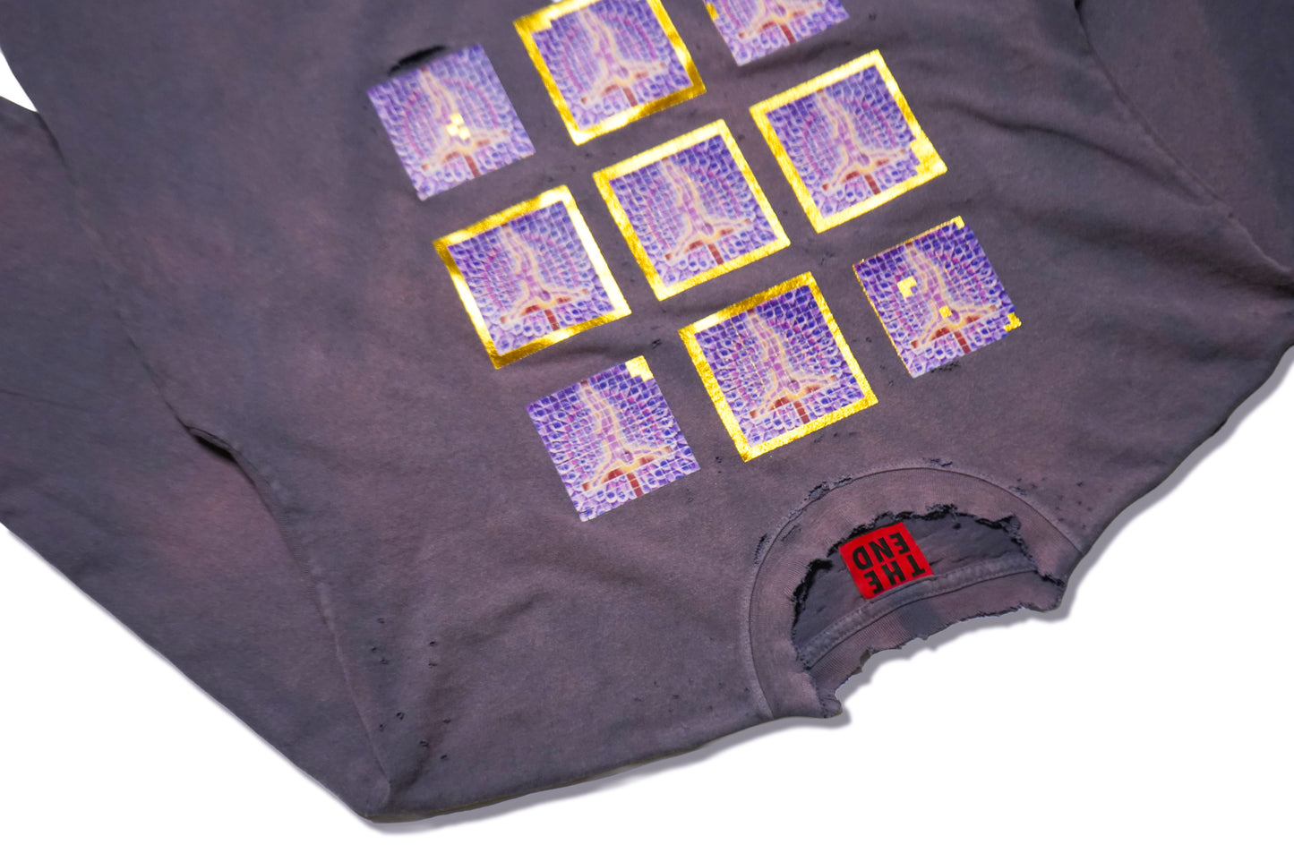 PURPLE JESUS DISTRESSED LONGSLEEVE