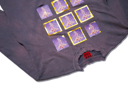 PURPLE JESUS DISTRESSED LONGSLEEVE